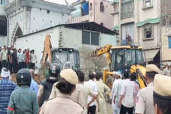 Action against encroachment in Delhi's Mangolpuri