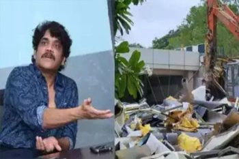 Bulldozer runs on South Superstar Nagarjuna's convention center