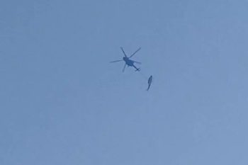 MI-17 was carrying a helicopter, it broke down and fell to the ground