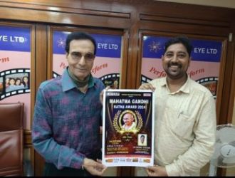 Producer director Dheeraj Kumar released the poster of 'Mahatma Gandhi Ratna Award 2024'