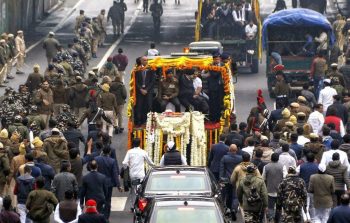 Senior Congress leaders including Rahul Gandhi attended Dr Manmohan Singh's last journey