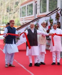 PM Modi inaugurated Chenab Bridge and Anji Bridge, flagged off Vande Bharat