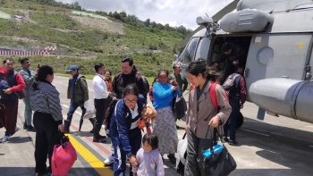 The Air Force and the administration airlifted 126 people stranded in Gangtok due to bad weather
