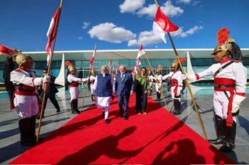 Prime Minister Modi was given a grand welcome in Brazil with the melodious tunes of 'Ram Bhajan'