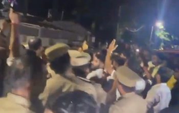 ABVP students protested against the statement of Minister Om Prakash Rajbhar, demonstrated in Lucknow