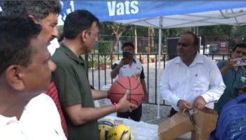 Sports Minister Mansukh Mandaviya supports indigenous sports equipment in Sunday on Cycle