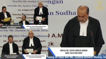 Three new judges were sworn in at the Delhi High Court, taking the total number of judges to 44.