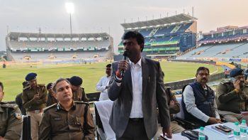 Briefing to maintain tight security and law and order in the city in view of the third ODI international cricket match between India and South Africa.