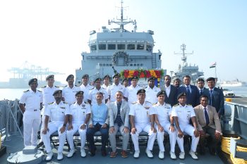 The third anti-submarine shallow water craft, 'Anjadip', has been inducted into the Indian Navy.