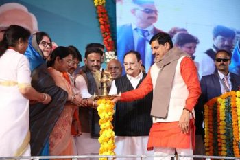 Union Health Minister Shri Jagat Prakash Nadda participated in the foundation stone laying ceremony for PPP model-based medical colleges in Dhar and Betul, Madhya Pradesh.