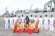 The Indian Navy's first training squadron has arrived at Belawan port in Indonesia.