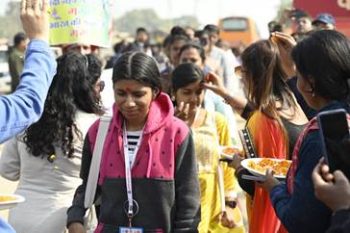 The first batch of students was welcomed in Prayagraj.