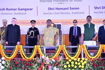 Honorable President Smt. Draupadi Murmu unveiled the stone slab and laid the foundation stone of Shri Jagannath Spiritual and Cultural Centre.
