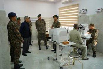 The Defence Secretary visited the eye surgery camp organized at the military hospital in Bhuj.