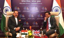 Union Minister Dr Jitendra Singh held a bilateral meeting with UK Minister for AI and Online Safety, Mr Kanishka Narain, on the sidelines of the India AI Impact Summit