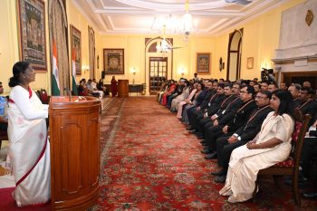 Indian Administrative Service officers recruited from State Civil Services and attending the 128th Induction Training Programme at LBSNAA call on the President
