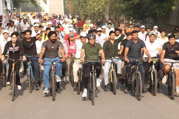 Dr. Mansukh Mandaviya led the 69th 'Fit India Sunday on Cycle'.