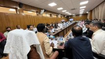 Ranchi DC Mr. Manjunath Bhajantri appeared strict during a review meeting regarding land revenue-related matters.