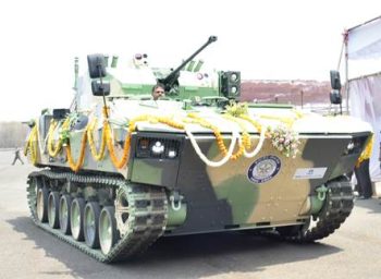 The Defence Research and Development Organisation unveiled advanced armored vehicles (tracked and wheeled).