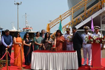 The Next Generation Offshore Patrol Vessel (Yard 1280, Shachi) was launched at Ms GSL, Goa.