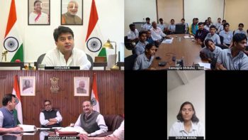 Union Minister for Communications and Development of North Eastern Region, Shri Jyotiraditya M. Scindia, interacted with the participants of the Ashtalakshmi Darshan Youth Exchange Programme.