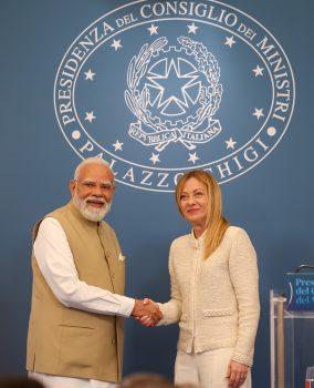 Prime Minister Shri Narendra Modi met with the Prime Minister of Italy, Ms. Giorgia Meloni.