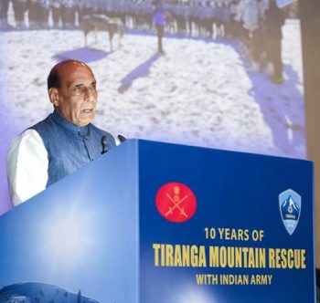 The Defence Minister visited the 'Tiranga Mountain Rescue' photo exhibition in New Delhi, marking 10 years dedicated to the service of the nation.