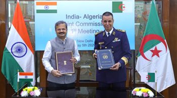 The India-Algeria Joint Commission agreed to further enhance defense cooperation during its inaugural meeting in New Delhi.