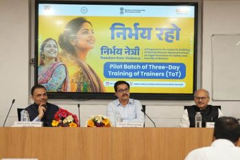 The Ministry of Panchayati Raj organized a ‘Training of Trainers’ (ToT) program under the ‘Nirbhay Raho’ initiative to strengthen women's safety in rural areas.