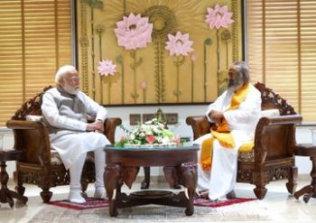 The Prime Minister met with Sri Sri Ravi Shankar at the 'Art of Living'.