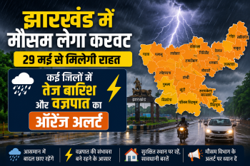 Weather in Jharkhand to change, relief expected from May 29th; Orange alert for heavy rain and thunderstorms in several districts
