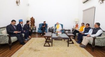 Union Home Minister Shri Amit Shah today met with a Nepali delegation led by the President of the National Independent Party, Shri Ravi Lamichhane, in New Delhi.