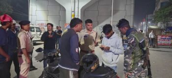 Anti-crime checks and a 'drink and drive' enforcement drive were conducted at Kantatoli Chowk in Ranchi; the operation was led by the City DSP.