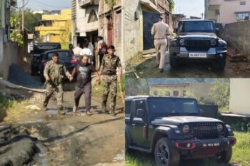 Major raid by Delhi Police in Kanke, Ranchi; two Thar SUVs and four motorcycles seized; prime suspect absconding.