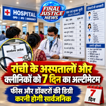 Ranchi hospitals and clinics will have to make 7 days ultimatum, fees and degrees of doctors public