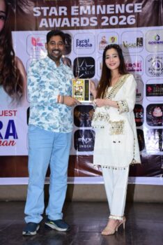 Star Eminence Awards 2026 ceremony concludes; celebrity guest Sara Khan honors Dr. Krishna Chauhan.