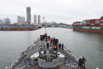 The Indian Navy's First Training Squadron has arrived in Colombo, Sri Lanka.